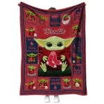 customized boston red sox yody baby motif red quilt blanket best selling