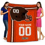 customized bowling green falcons helmet theme orange quilt blanket best selling