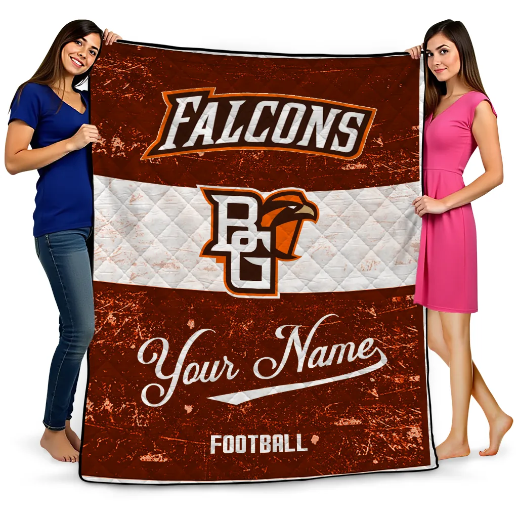 customized bowling green falcons hibiscus burst orange white quilt blanket best selling customized bowling green falcons hibiscus burst orange white quilt blanket best selling