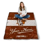 customized bowling green falcons hibiscus burst orange white quilt blanket best selling
