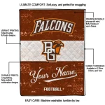 customized bowling green falcons hibiscus burst orange white quilt blanket best selling