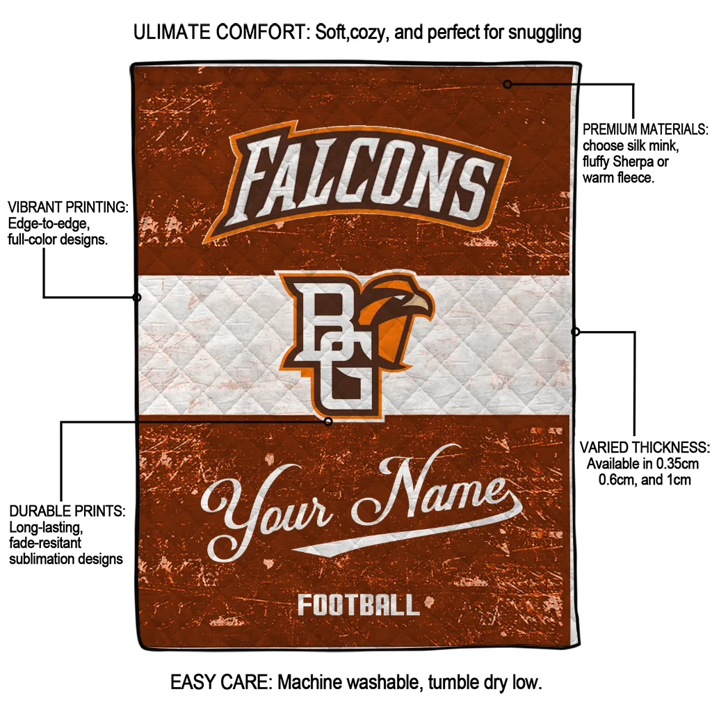 customized bowling green falcons hibiscus burst orange white quilt blanket latest model customized bowling green falcons hibiscus burst orange white quilt blanket latest model