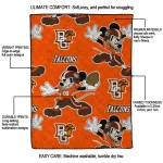 customized bowling green falcons mickey football orange quilt blanket best selling