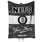 customized brooklyn nets helmet fan black white quilt blanket best selling
