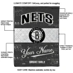 customized brooklyn nets helmet fan black white quilt blanket best selling