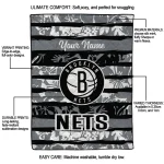 customized brooklyn nets layered florals black white quilt blanket best selling