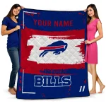 customized buffalo bills grunge patch blue white quilt blanket best selling
