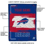 customized buffalo bills grunge patch blue white quilt blanket best selling
