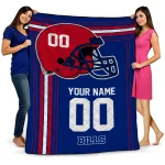 customized buffalo bills helmet theme blue quilt blanket best selling