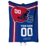 customized buffalo bills helmet theme blue quilt blanket best selling