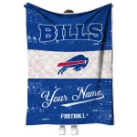 customized buffalo bills hibiscus burst blue white quilt blanket best selling