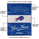 customized buffalo bills hibiscus burst blue white quilt blanket best selling