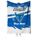 customized buffalo bulls brushstroke layers royal blue quilt blanket best selling