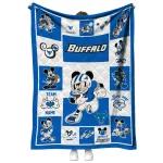 customized buffalo bulls mickey crimson royal blue white quilt blanket best selling