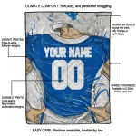 customized buffalo bulls player sketch royal blue gray quilt blanket best selling