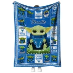 customized buffalo bulls yody baby pattern royal blue quilt blanket best selling