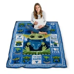 customized buffalo bulls yody baby pattern royal blue quilt blanket best selling