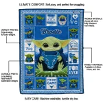customized buffalo bulls yody baby pattern royal blue quilt blanket best selling