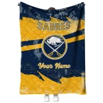 customized buffalo sabres brushstroke layers navy blue quilt blanket best selling