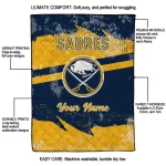 customized buffalo sabres brushstroke layers navy blue quilt blanket best selling