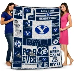 customized byu cougars helmet passion blue quilt blanket best selling