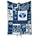 customized byu cougars helmet passion blue quilt blanket best selling