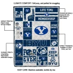 customized byu cougars helmet passion blue quilt blanket best selling