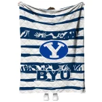 customized byu cougars layered florals blue white quilt blanket best selling