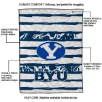 customized byu cougars layered florals blue white quilt blanket best selling