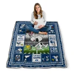 customized byu cougars snoopy coach blue quilt blanket best selling