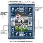 customized byu cougars snoopy coach blue quilt blanket best selling