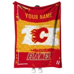 customized calgary flames grunge patch red white quilt blanket best selling