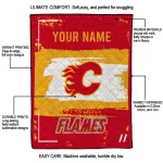 customized calgary flames grunge patch red white quilt blanket best selling