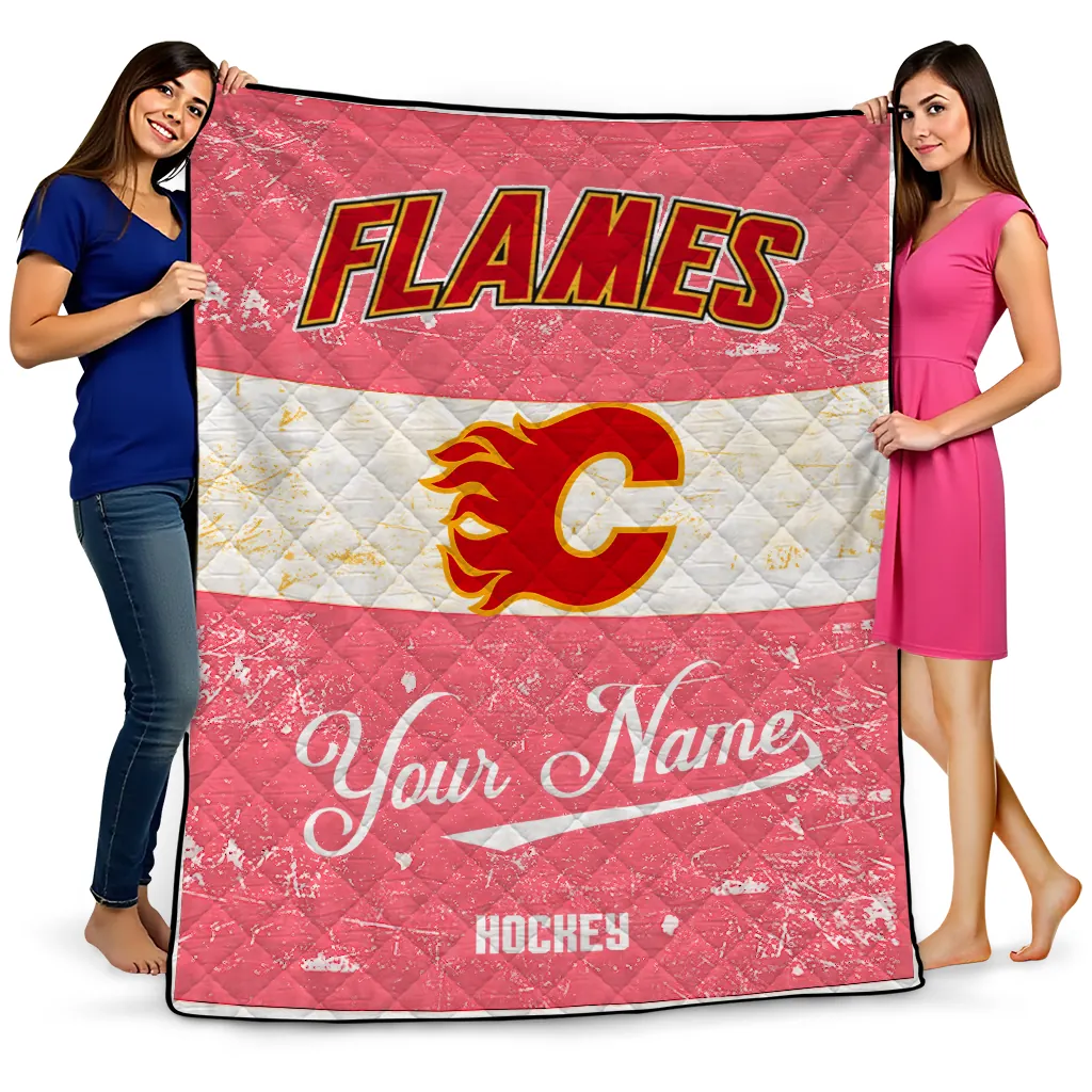 customized calgary flames pinstripe lines red white quilt blanket best selling customized calgary flames pinstripe lines red white quilt blanket best selling