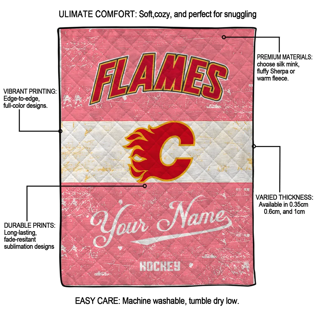 customized calgary flames pinstripe lines red white quilt blanket latest model customized calgary flames pinstripe lines red white quilt blanket latest model