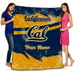 customized california golden bears brushstroke layers blue quilt blanket best selling