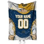 customized california golden bears player sketch blue gray quilt blanket best selling