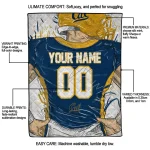 customized california golden bears player sketch blue gray quilt blanket best selling