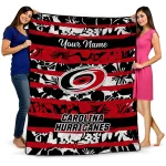customized carolina hurricanes layered florals red white quilt blanket best selling