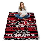 customized carolina hurricanes layered florals red white quilt blanket best selling