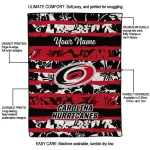 customized carolina hurricanes layered florals red white quilt blanket best selling