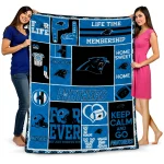 customized carolina panthers helmet passion blue quilt blanket best selling