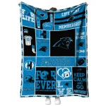 customized carolina panthers helmet passion blue quilt blanket best selling