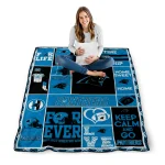 customized carolina panthers helmet passion blue quilt blanket best selling