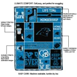 customized carolina panthers helmet passion blue quilt blanket best selling