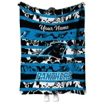 customized carolina panthers layered florals blue white quilt blanket best selling