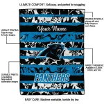 customized carolina panthers layered florals blue white quilt blanket best selling