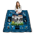 customized carolina panthers snoopy coach blue quilt blanket best selling