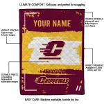 customized central michigan chippewas grunge patch maroon white quilt blanket best selling