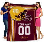 customized central michigan chippewas helmet theme maroon quilt blanket best selling